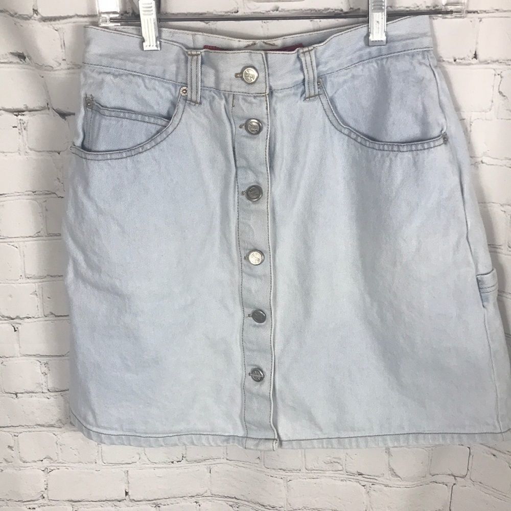 No Excuses Vintage Jeans Lt Wash Skirt 9/10 EUC